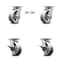 Service Caster 5 Inch Kingpinless V Groove Semi Steel Wheel Caster Swivel Locks 2 Brakes, 2PK SCC-KP30S520-VGR-BSL-2-SLB-2 - alternate 1